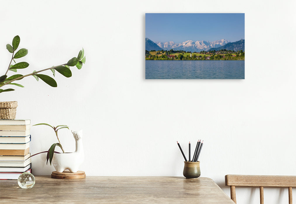 Premium Textil-Leinwand Froschhausen am Riegsee