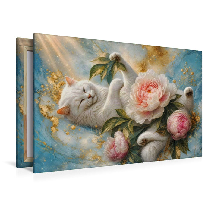 Premium Textil-Leinwand Samtpfoten Spiel