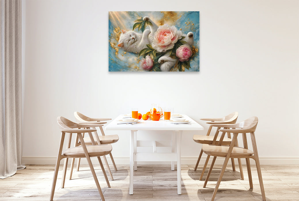 Premium Textil-Leinwand Samtpfoten Spiel