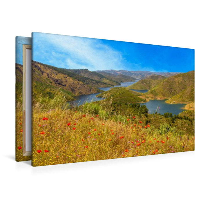 Premium Textil-Leinwand Der Schlangenfluss - Juni-Zauber am Rio Sabor