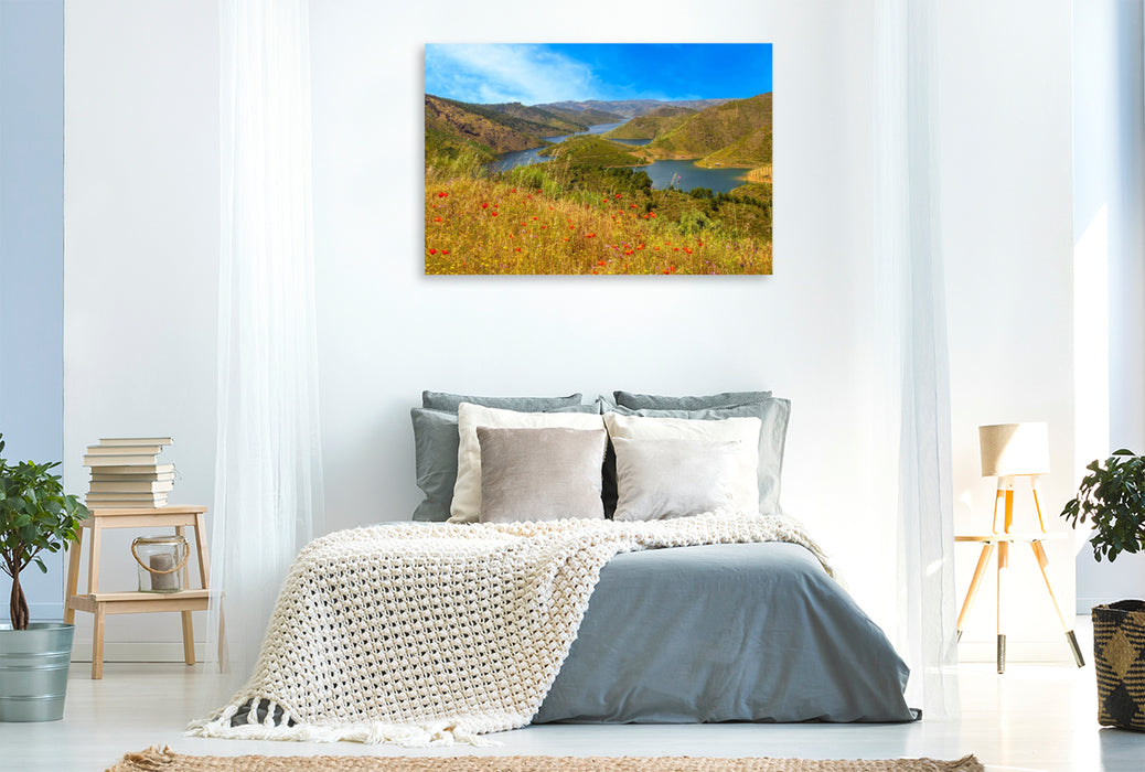 Premium Textil-Leinwand Der Schlangenfluss - Juni-Zauber am Rio Sabor