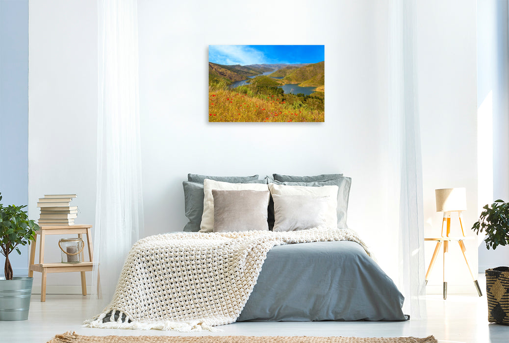 Premium Textil-Leinwand Der Schlangenfluss - Juni-Zauber am Rio Sabor
