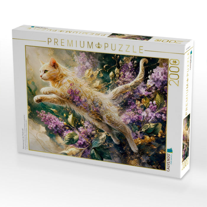 Katzensprung in der Fliederwelt - CALVENDO Foto-Puzzle'