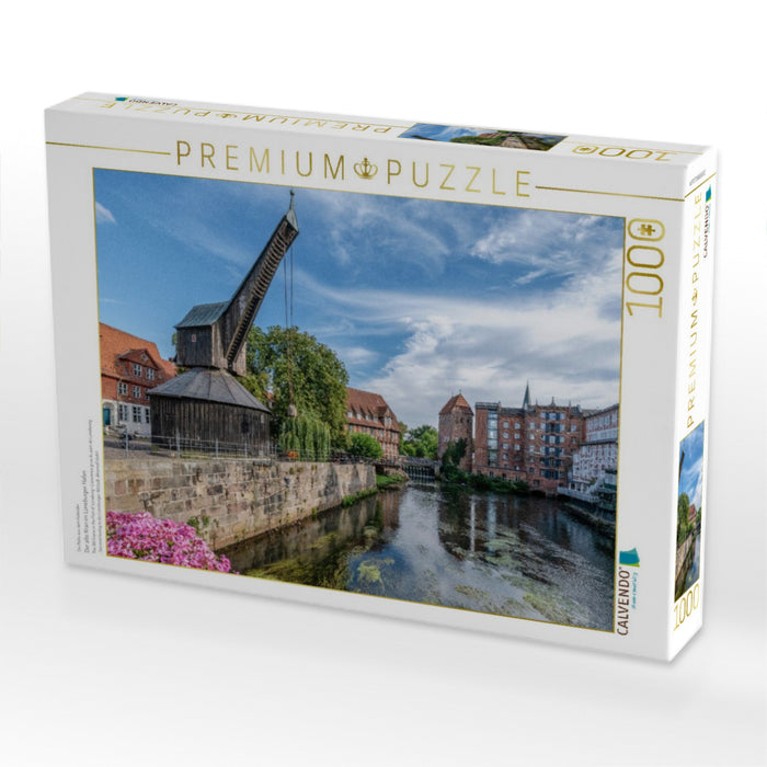 Der alte Kran im Lüneburger Hafen - CALVENDO Foto-Puzzle'