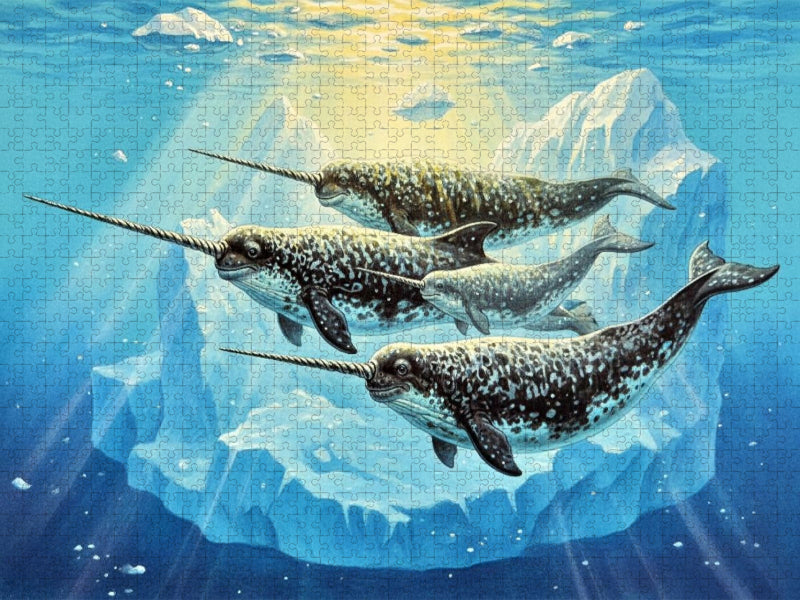 Narwale im Meer - CALVENDO Foto-Puzzle'