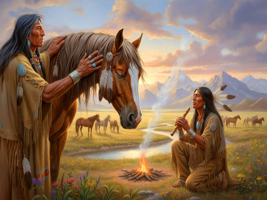 Der Dank an die Pferde - Spiritualität der Indianer - CALVENDO Foto-Puzzle'