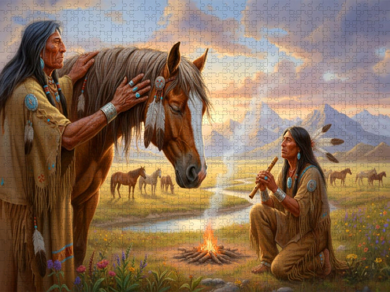 Der Dank an die Pferde - Spiritualität der Indianer - CALVENDO Foto-Puzzle'