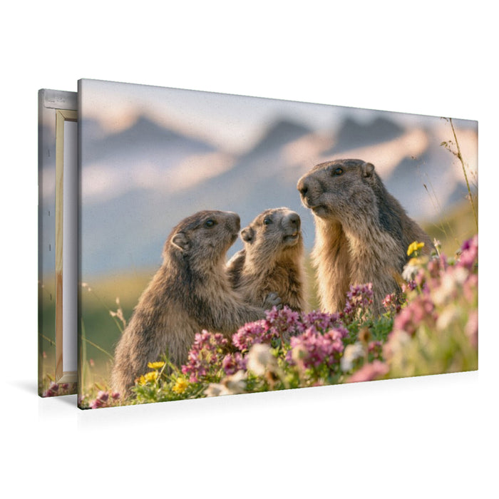 Premium Textil-Leinwand Gipfelglück mit Aussicht