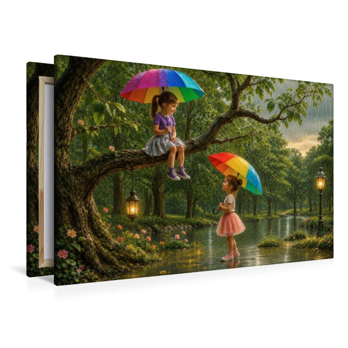 Premium Textil-Leinwand Unter dem Regenbogen
