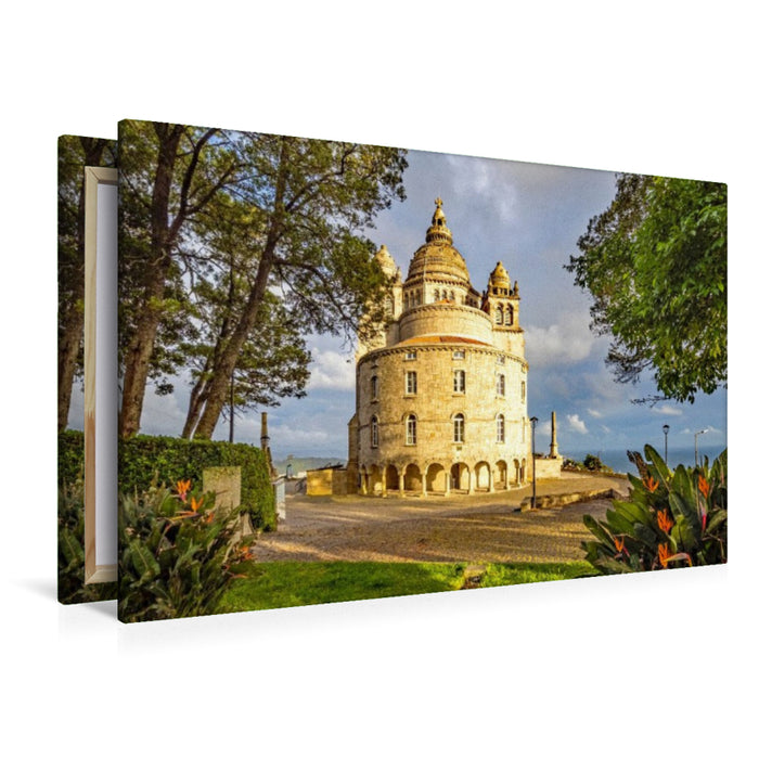 Premium Textil-Leinwand Die Santa Luzia Wallfahrtskirche in Viana do Castelo