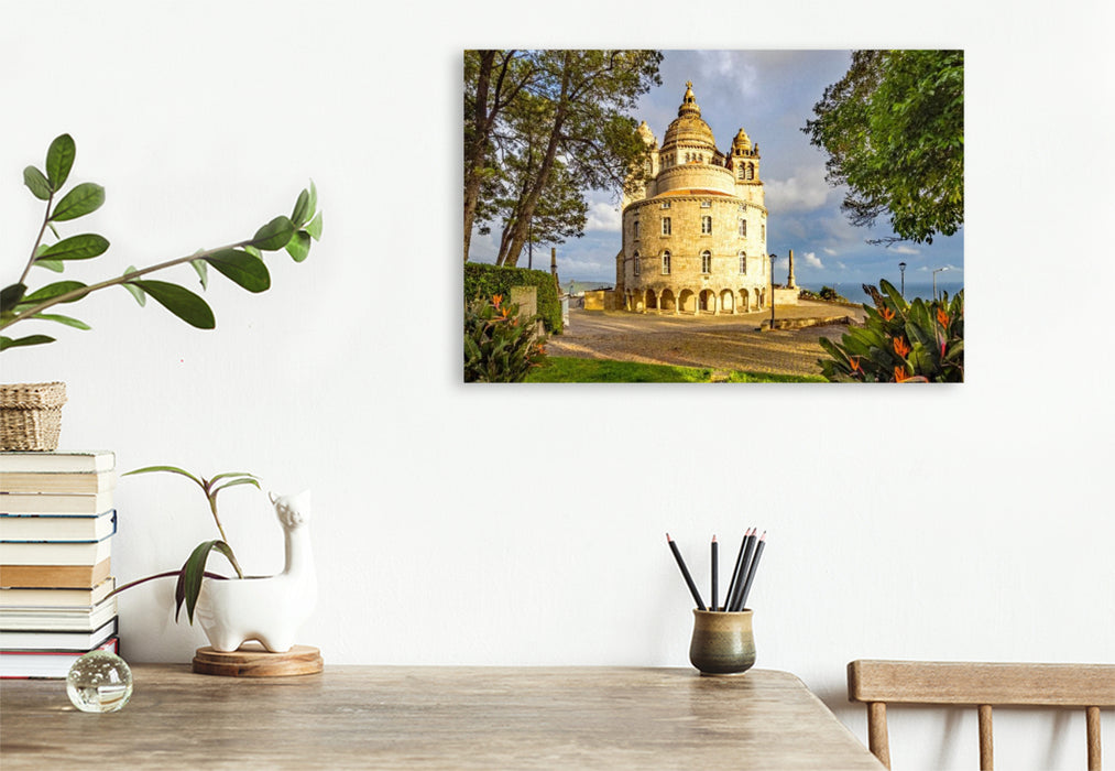 Premium Textil-Leinwand Die Santa Luzia Wallfahrtskirche in Viana do Castelo