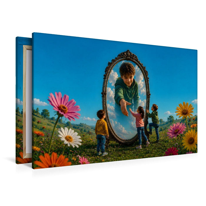 Premium Textil-Leinwand Durch den Spiegel