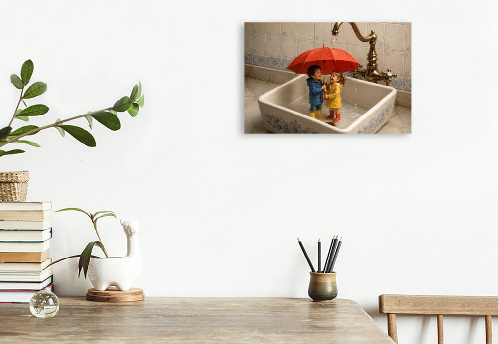 Premium Textil-Leinwand Ein kleiner Regen