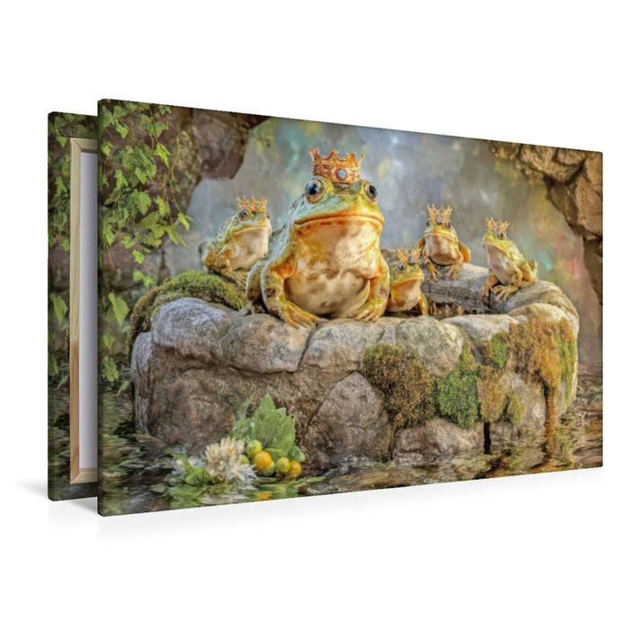 Premium Textil-Leinwand Frösche