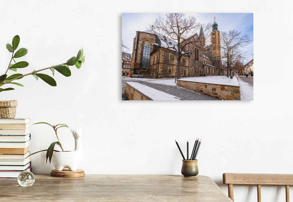 Premium Textil-Leinwand Goslar, Marktkirche St. Cosmas und Damian