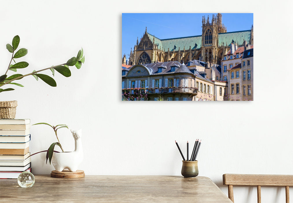 Premium Textil-Leinwand Kathedrale von Metz