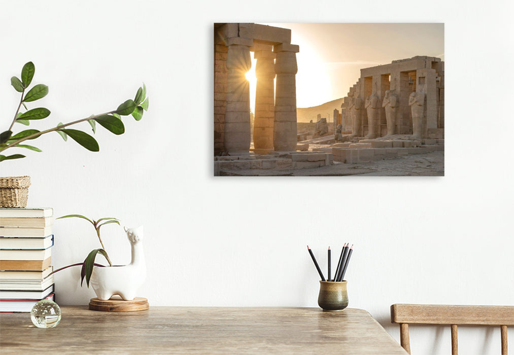 Premium Textil-Leinwand Das Ramesseum in Luxor, Ägypten