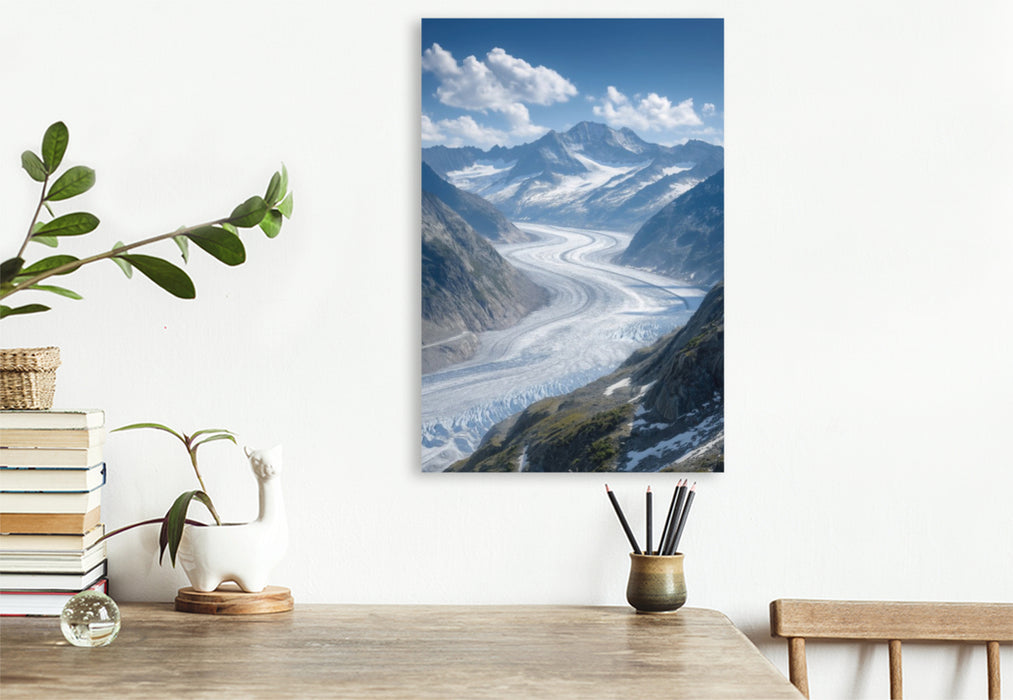 Premium Textil-Leinwand Aletschgletscher Schweiz