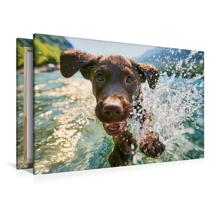 Premium Textil-Leinwand Platsch! So geht Sommer