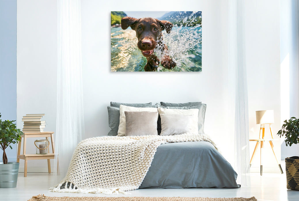 Premium Textil-Leinwand Platsch! So geht Sommer