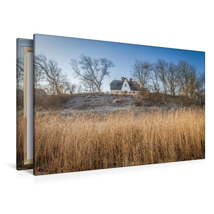 Premium Textil-Leinwand Deichhaus in Keitum