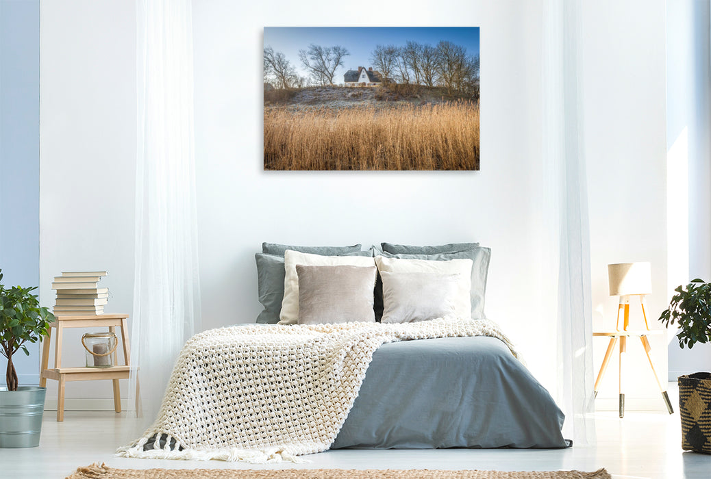 Premium Textil-Leinwand Deichhaus in Keitum