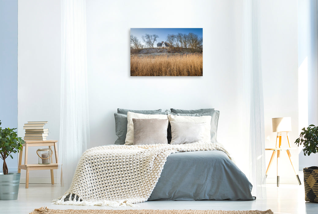 Premium Textil-Leinwand Deichhaus in Keitum