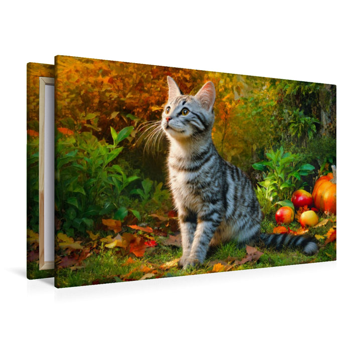 Premium Textil-Leinwand Herbst im Fell
