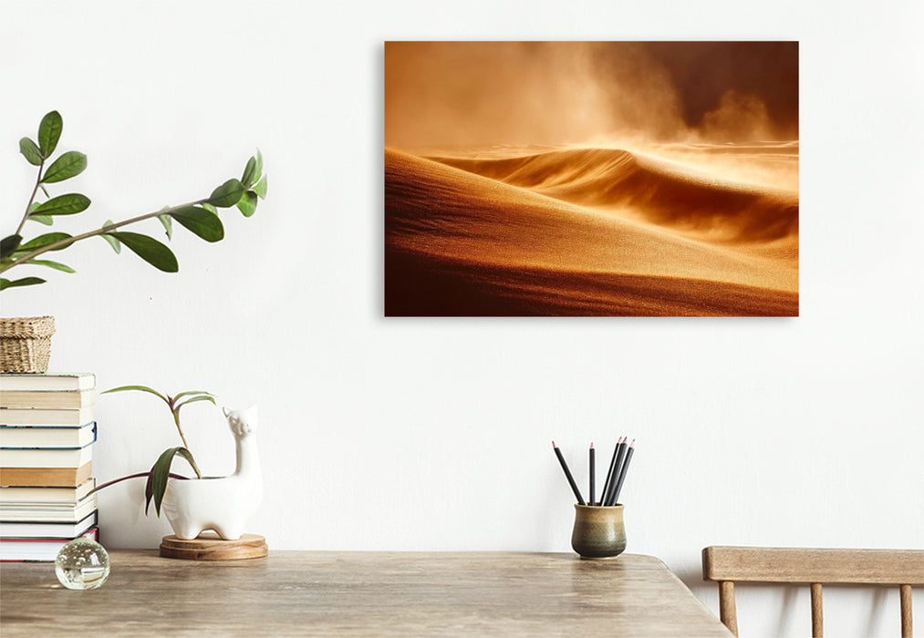 Premium Textil-Leinwand Goldener Sandsturm