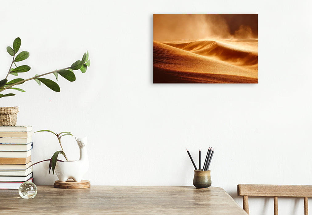 Premium Textil-Leinwand Goldener Sandsturm
