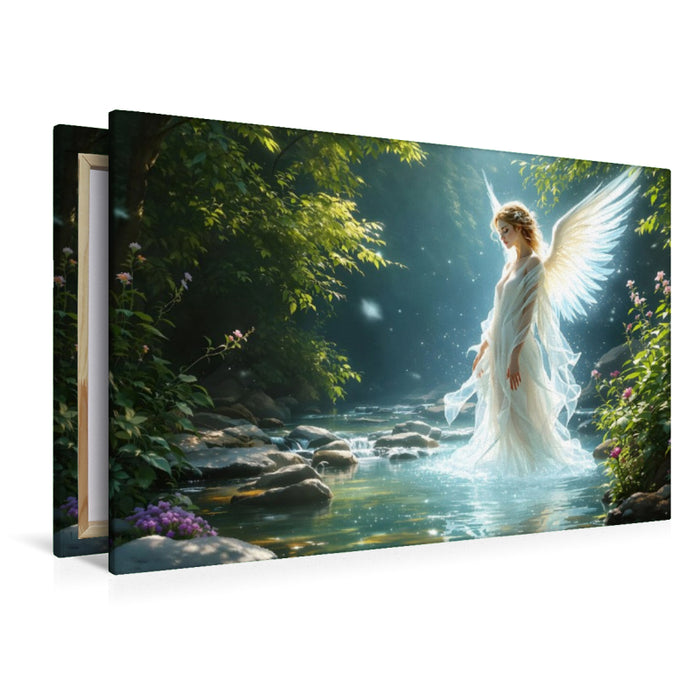 Premium Textil-Leinwand Märzengel
