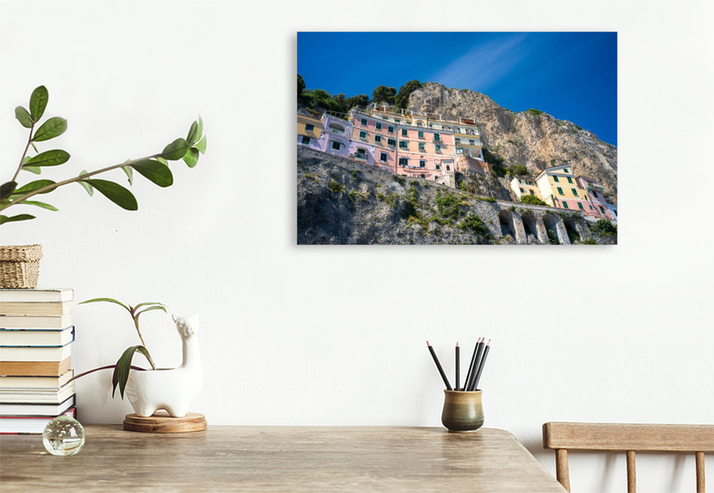 Premium Textil-Leinwand Amalfiküste - Amalfi