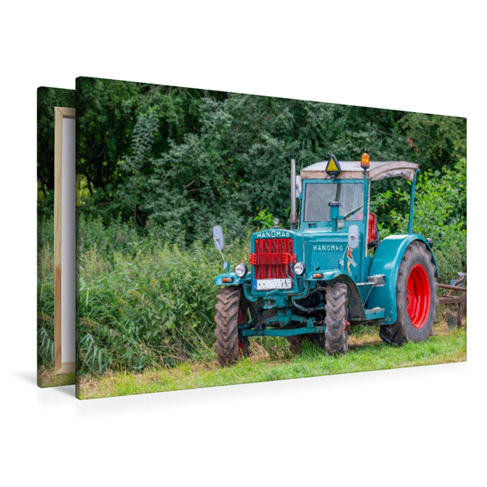 Premium Textil-Leinwand Hanomag am Feldrand