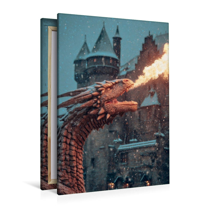 Premium Textil-Leinwand Das Erwachen des Feuerdrachen