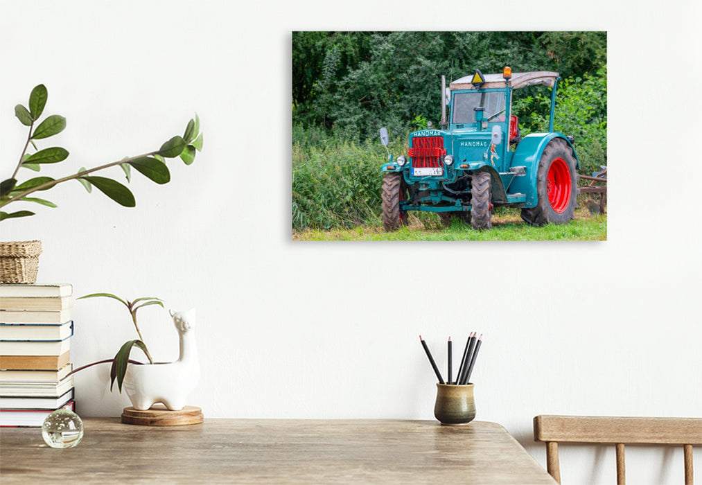 Premium Textil-Leinwand Hanomag am Feldrand