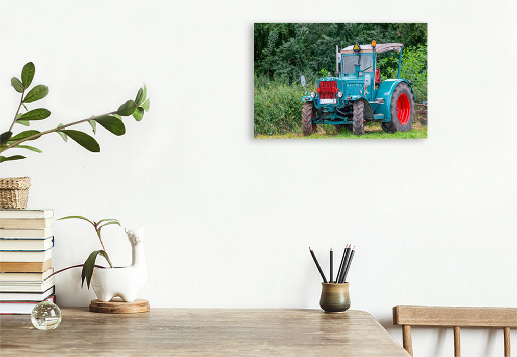 Premium Textil-Leinwand Hanomag am Feldrand