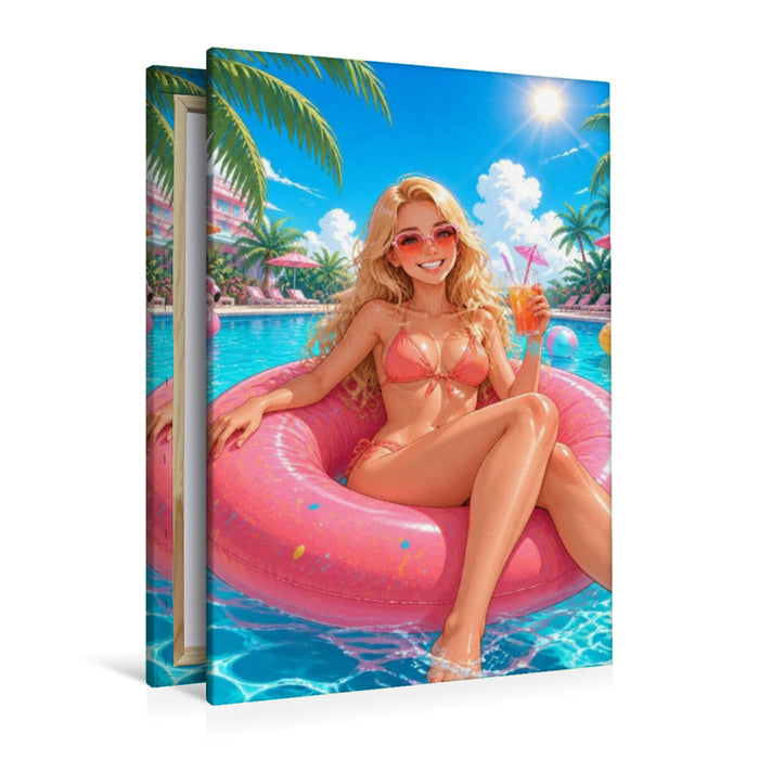 Premium Textil-Leinwand Floatie-Sommer