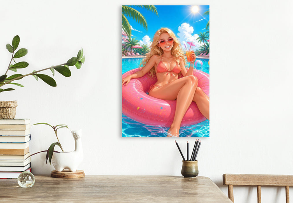 Premium Textil-Leinwand Floatie-Sommer