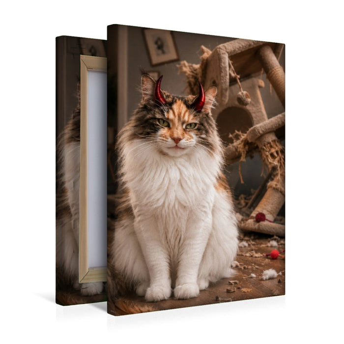 Premium Textil-Leinwand Teufel Bella