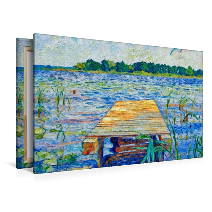 Premium Textil-Leinwand Lüneburger Heide