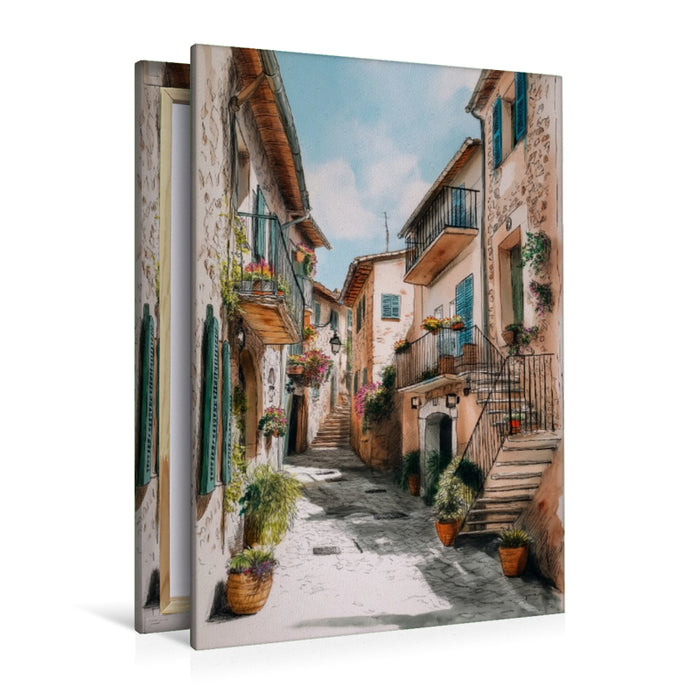 Premium Textil-Leinwand Èze, Frankreich