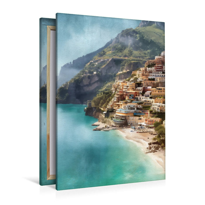 Premium Textil-Leinwand Positano, Italien