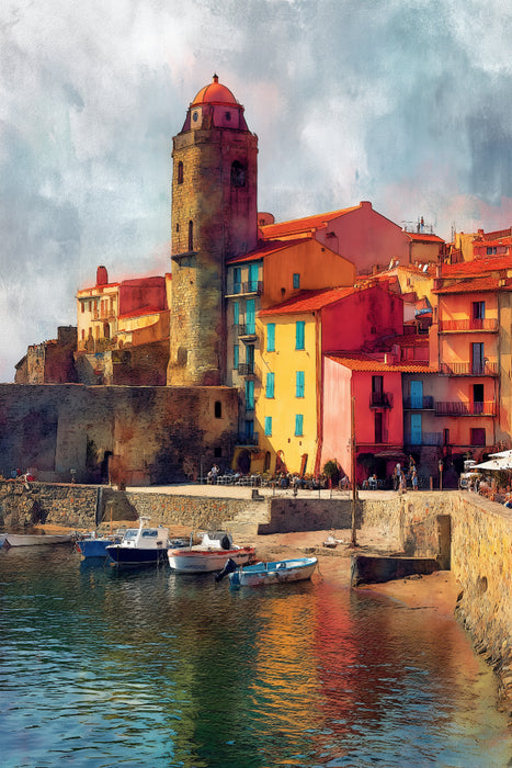 Premium Textil-Leinwand Collioure, Frankreich