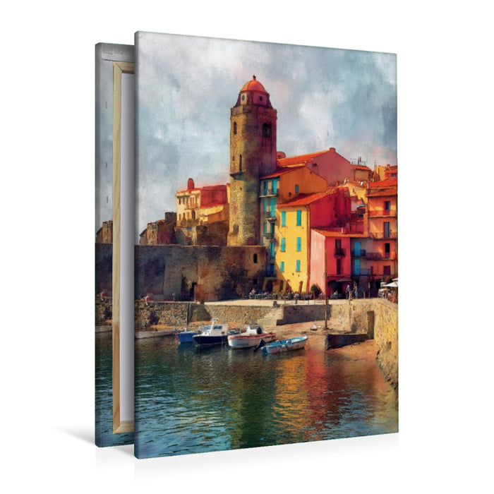 Premium Textil-Leinwand Collioure, Frankreich