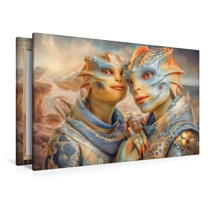 Premium Textil-Leinwand Science Fiction Reise