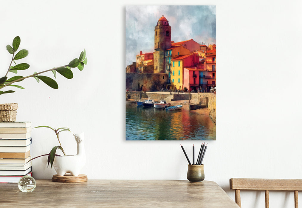 Premium Textil-Leinwand Collioure, Frankreich