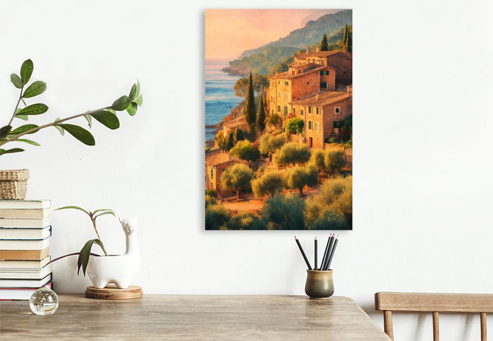 Premium Textil-Leinwand Deià, Mallorca, Spanien