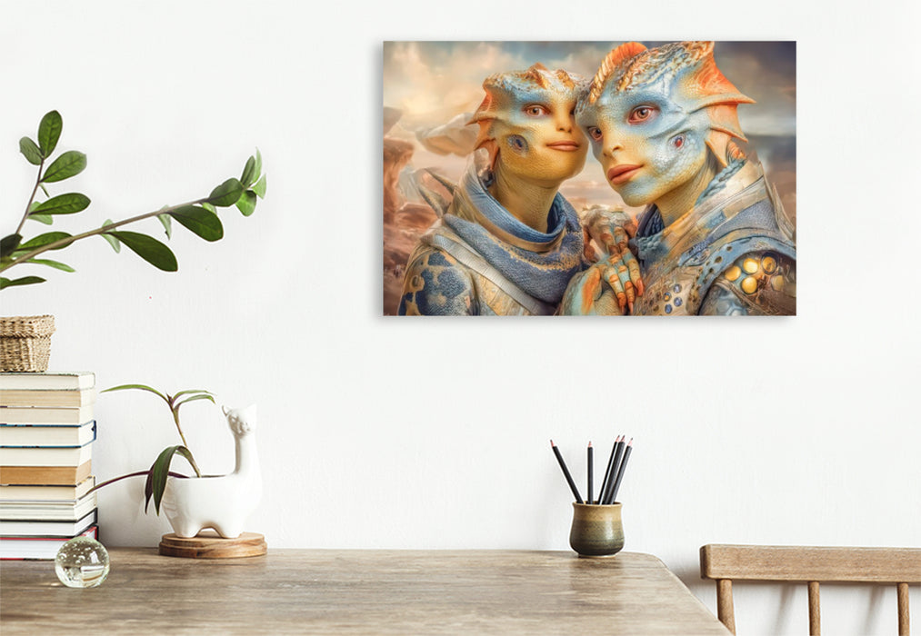 Premium Textil-Leinwand Science Fiction Reise