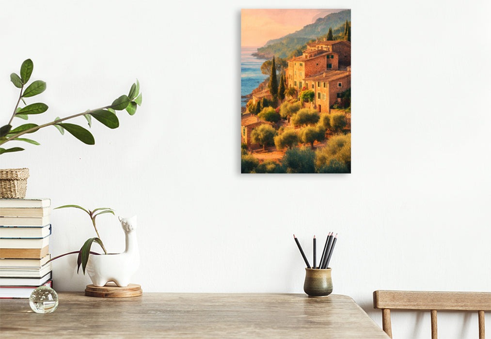 Premium Textil-Leinwand Deià, Mallorca, Spanien