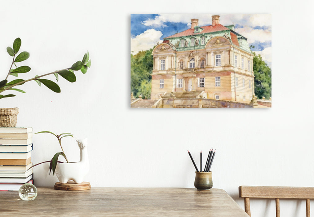 Premium Textil-Leinwand Jagdschloss Eremitage